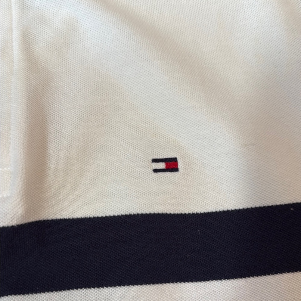 Tommy Hilfiger White and Red Polo Shirt Classic Style - Picture 3 of 4